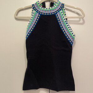 Black Milly shirt colorful collar